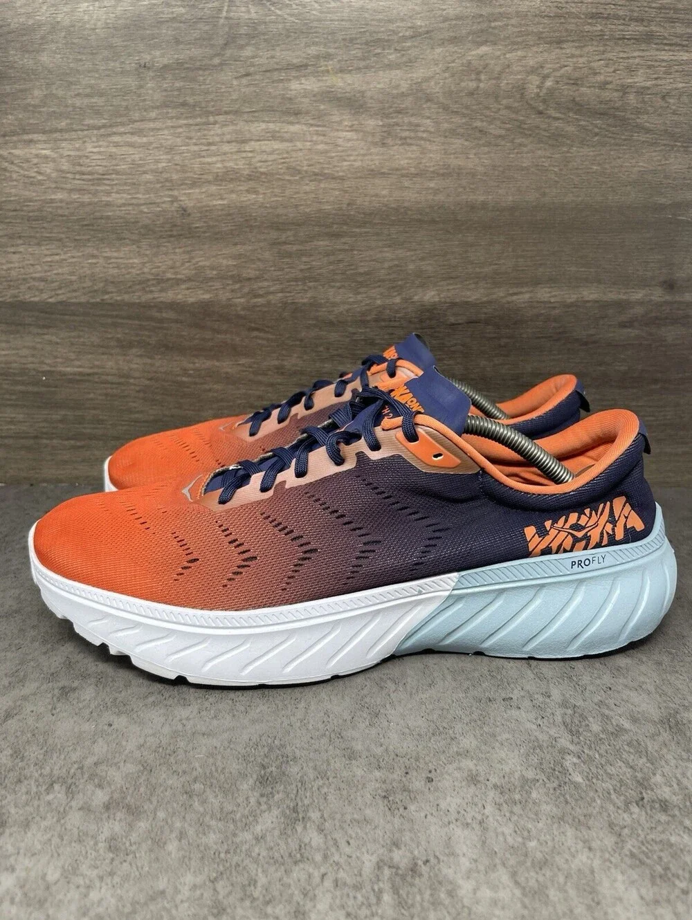 HOKA Mach 2 Size 11.5 Mens Patriot Blue Orange PROFLY Road Running Shoes